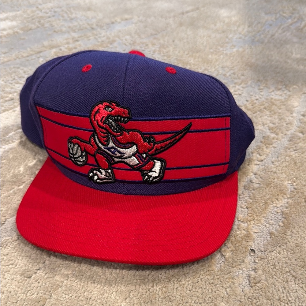 Toronto Raptors Hat Cap HWC Snapback 2-Tone Red purple Mitchell & Ness EUC